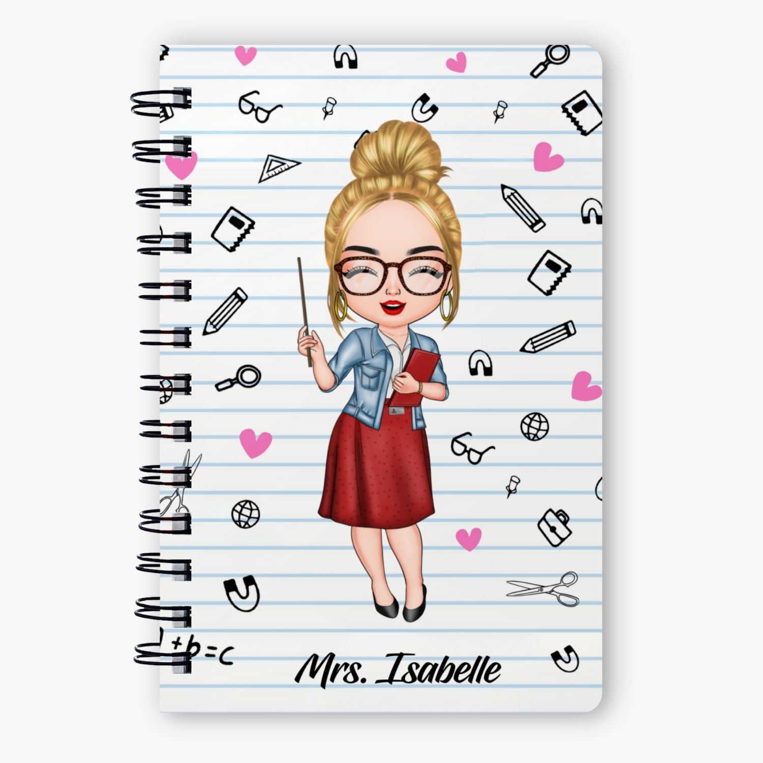 Personalized Spiral Journal - Gift For Teacher - It Takes A Big Heart To Teach Little Minds