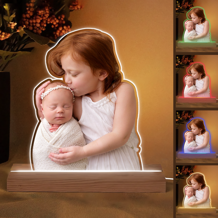 Personalized 3D LED Light Wooden Base - Gift For Family Members ARND0014 UPL0PD002