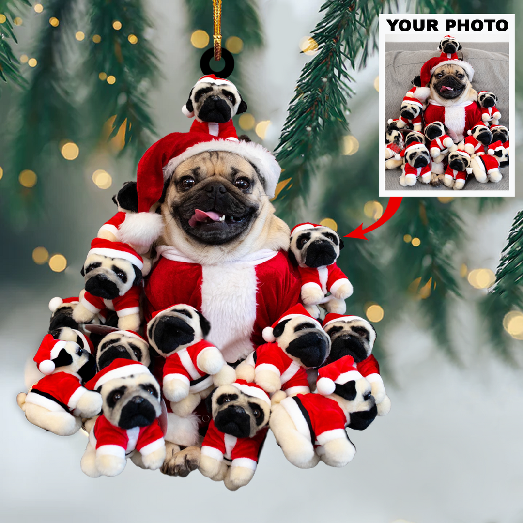 Personalized Photo Mica Ornament - Gift For Dog Lover - Dogs Christmas ARND036