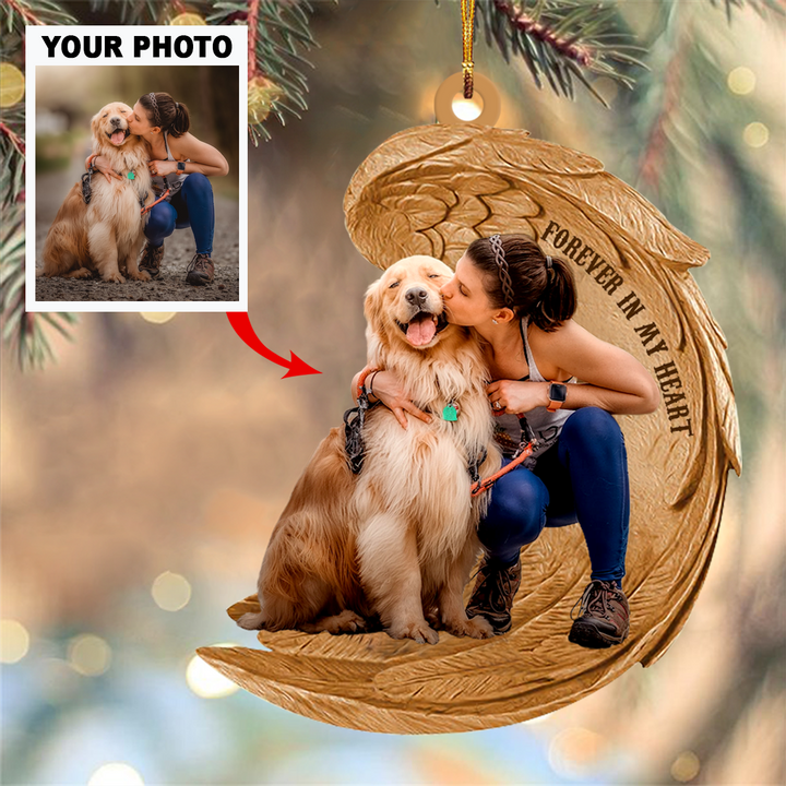 Personalized Photo Mica Ornament - Gift For Dog Lover - Forever In My Heart ARND036 UPL0VL001