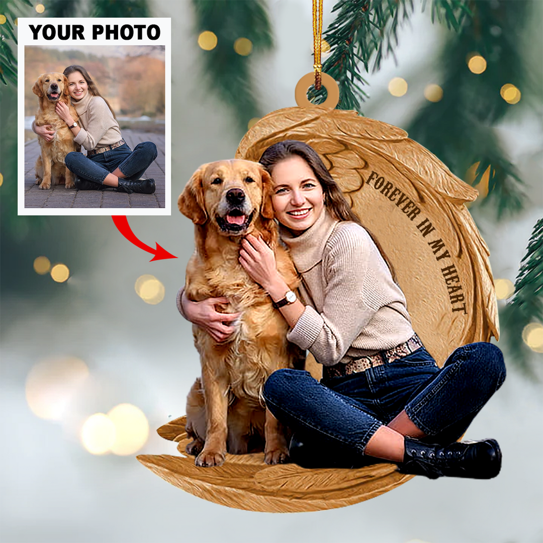 Personalized Photo Mica Ornament - Gift For Dog Lover - Forever In My Heart ARND036 UPL0VL001