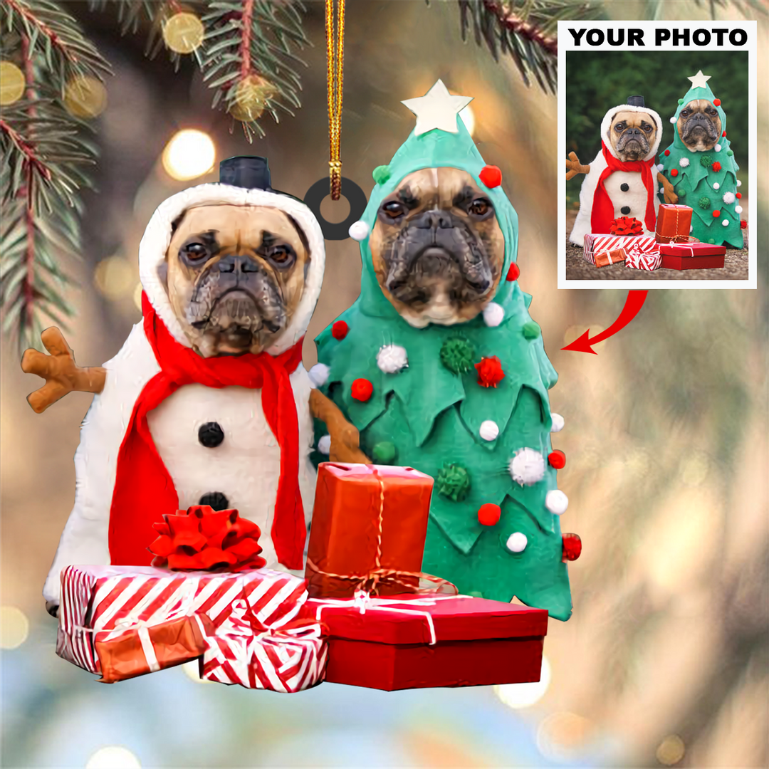 Personalized Photo Mica Ornament - Gift For Dog Lover - Dogs Christmas ARND036