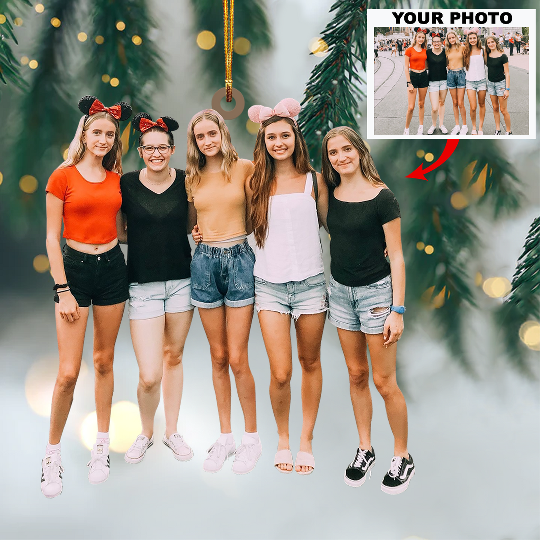 Customized Your Photo Ornament - Personalized Photo Mica Ornament - Christmas Gifts For Bestie, Sister