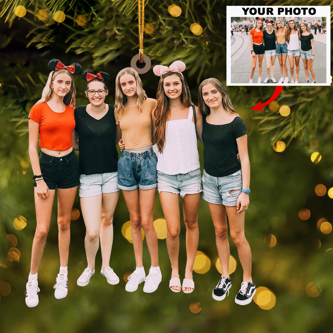 Customized Your Photo Ornament - Personalized Photo Mica Ornament - Christmas Gifts For Bestie, Sister