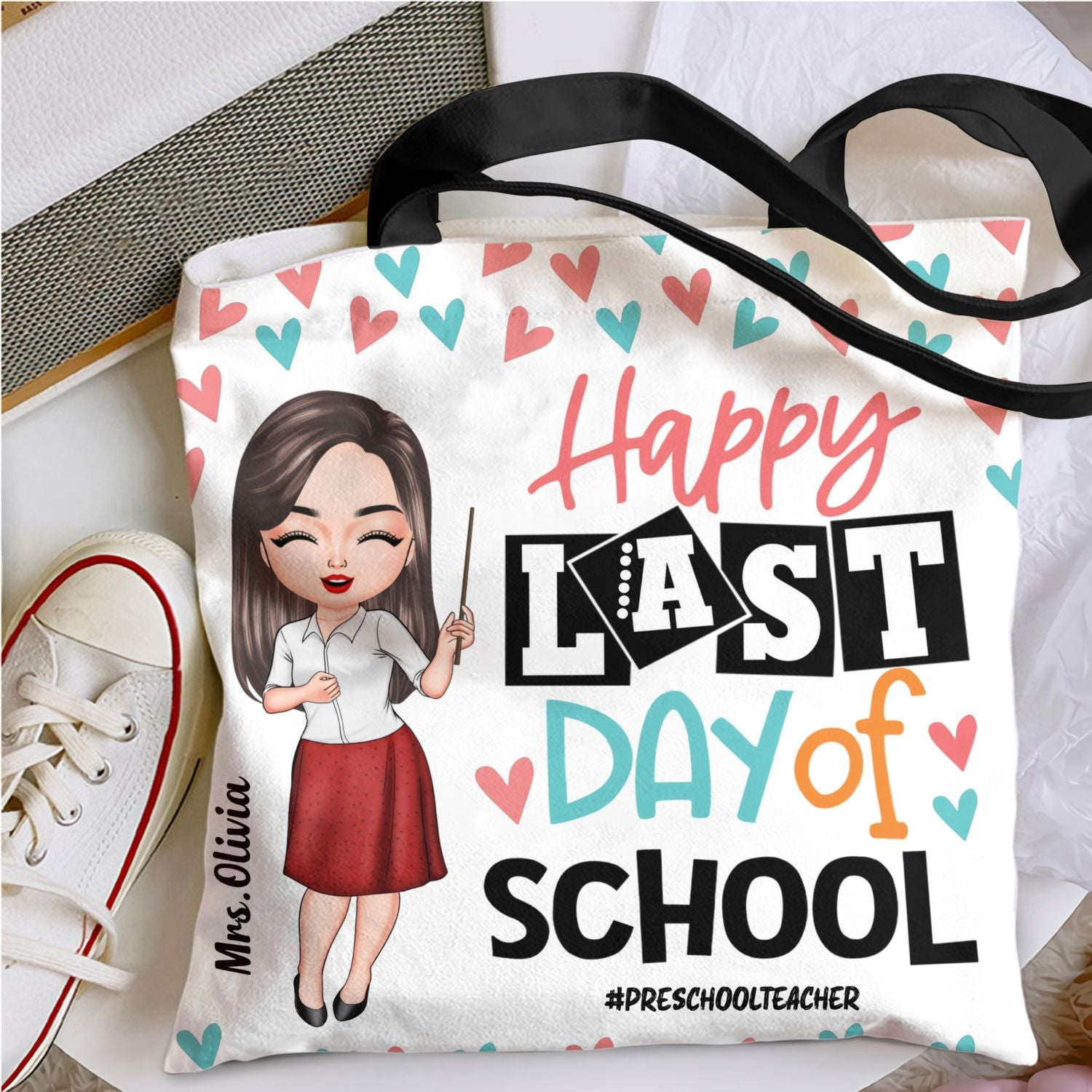 Personalized Tote Bag - Gift For Teacher - Happy Last Day Of School
