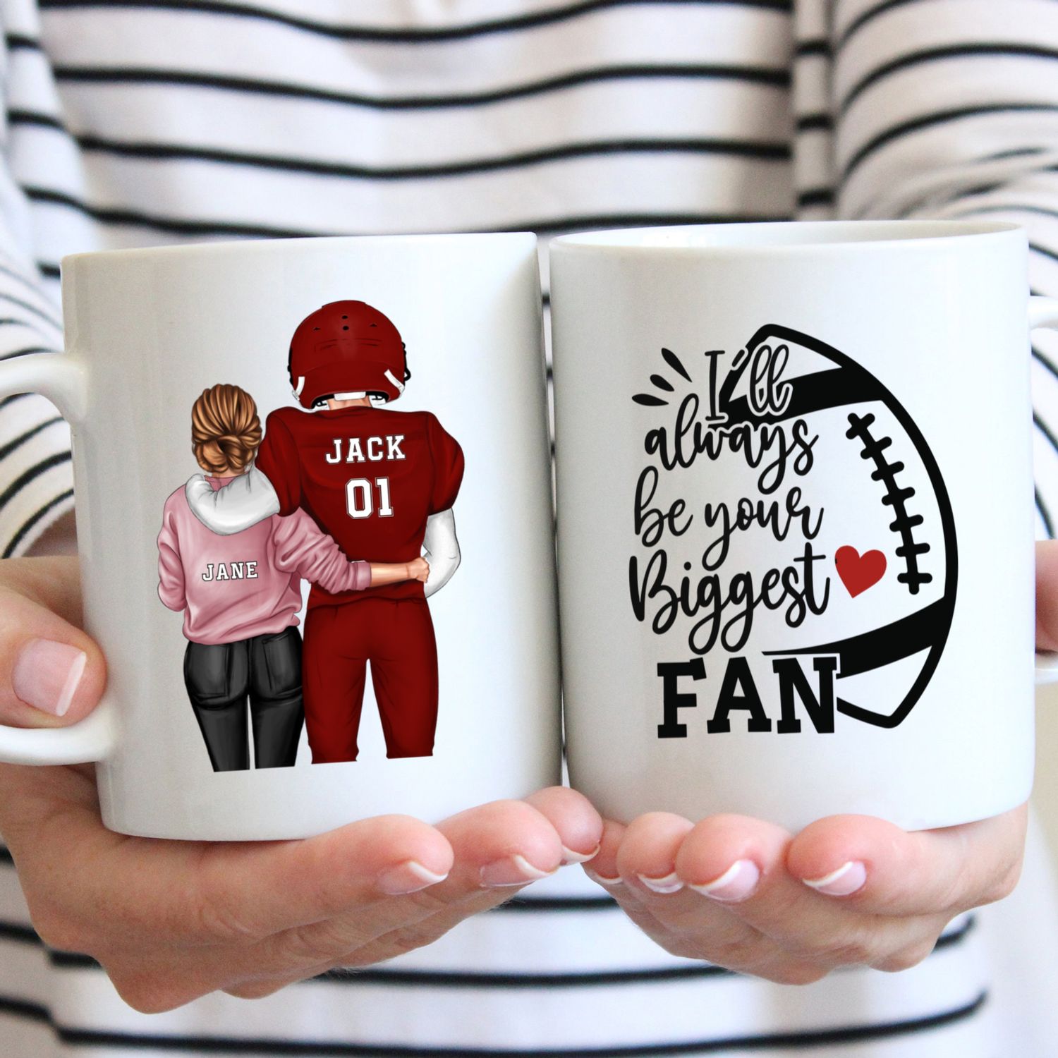 Personalized White Mug - Gift for Football Lovers - Be Your Biggest Fan