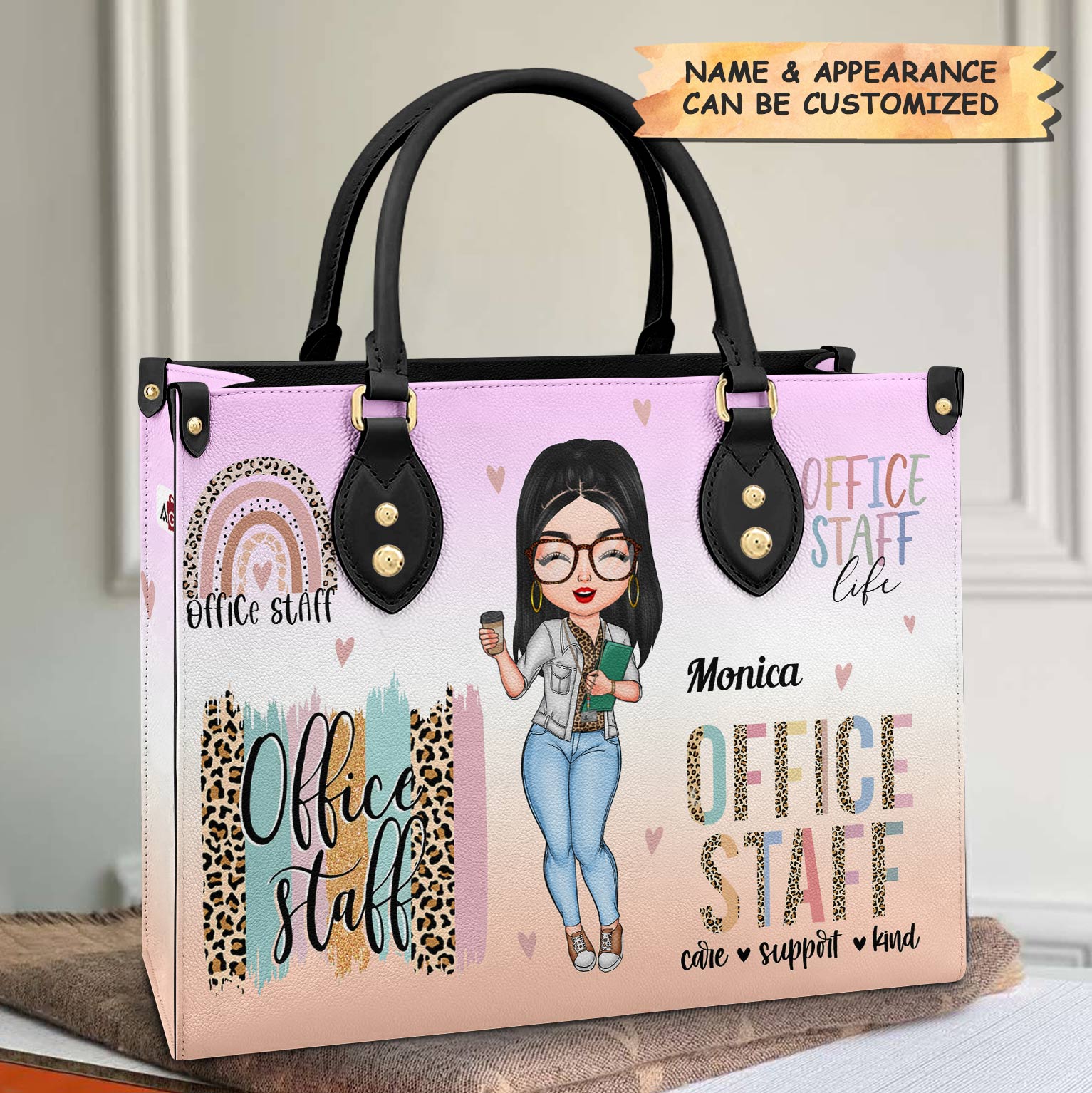 Personalized Leather Bag - Gift For Office Staff - Being An Office Staff