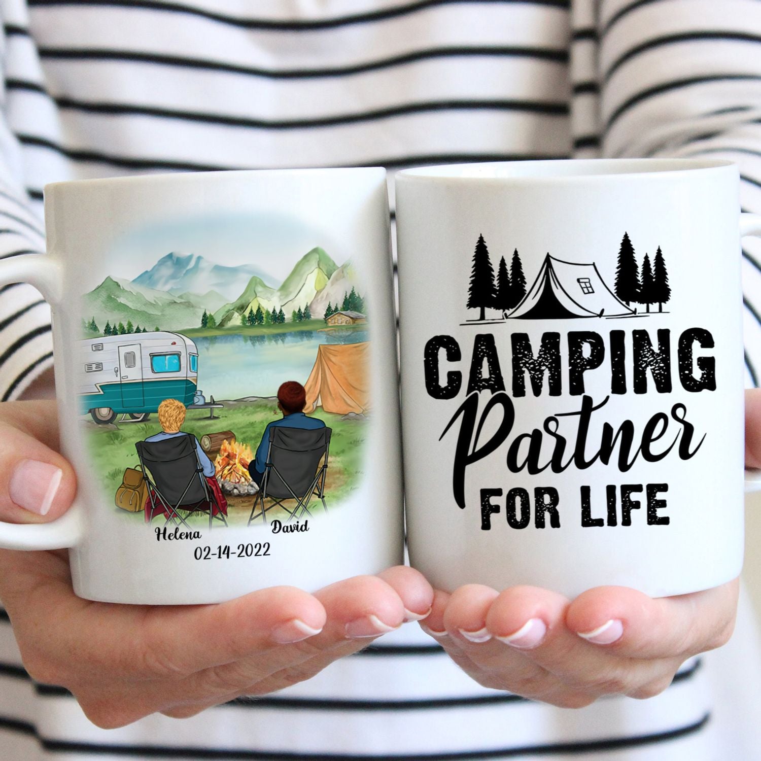 Personalized White Mug - Gift For Camping Lovers - Camping Partner For Life