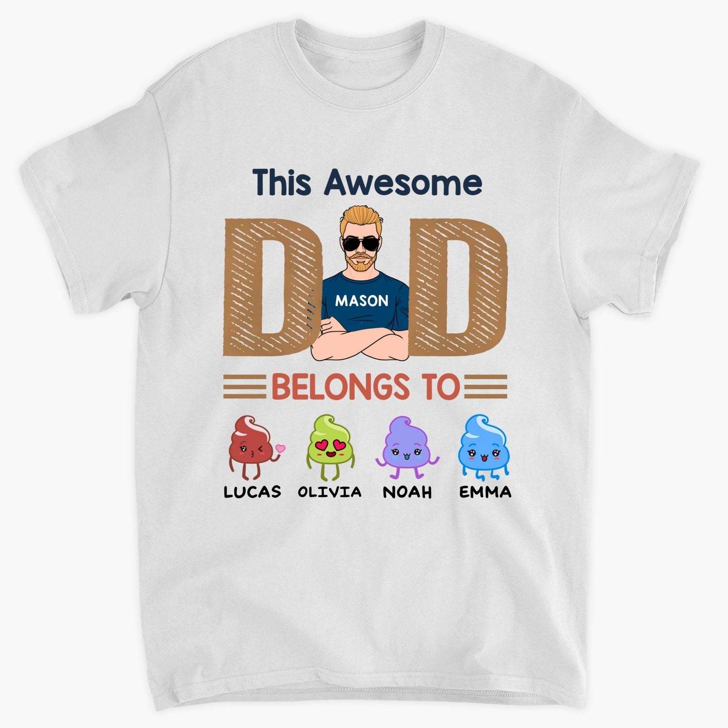 Personalized T-shirt - Gift For Dad - This Awesome Dad Belongs To