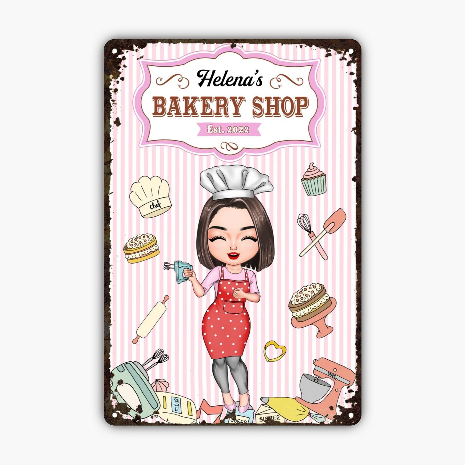 Custom Metal Sign - Gift For Baking Lovers - My Bakery Shop