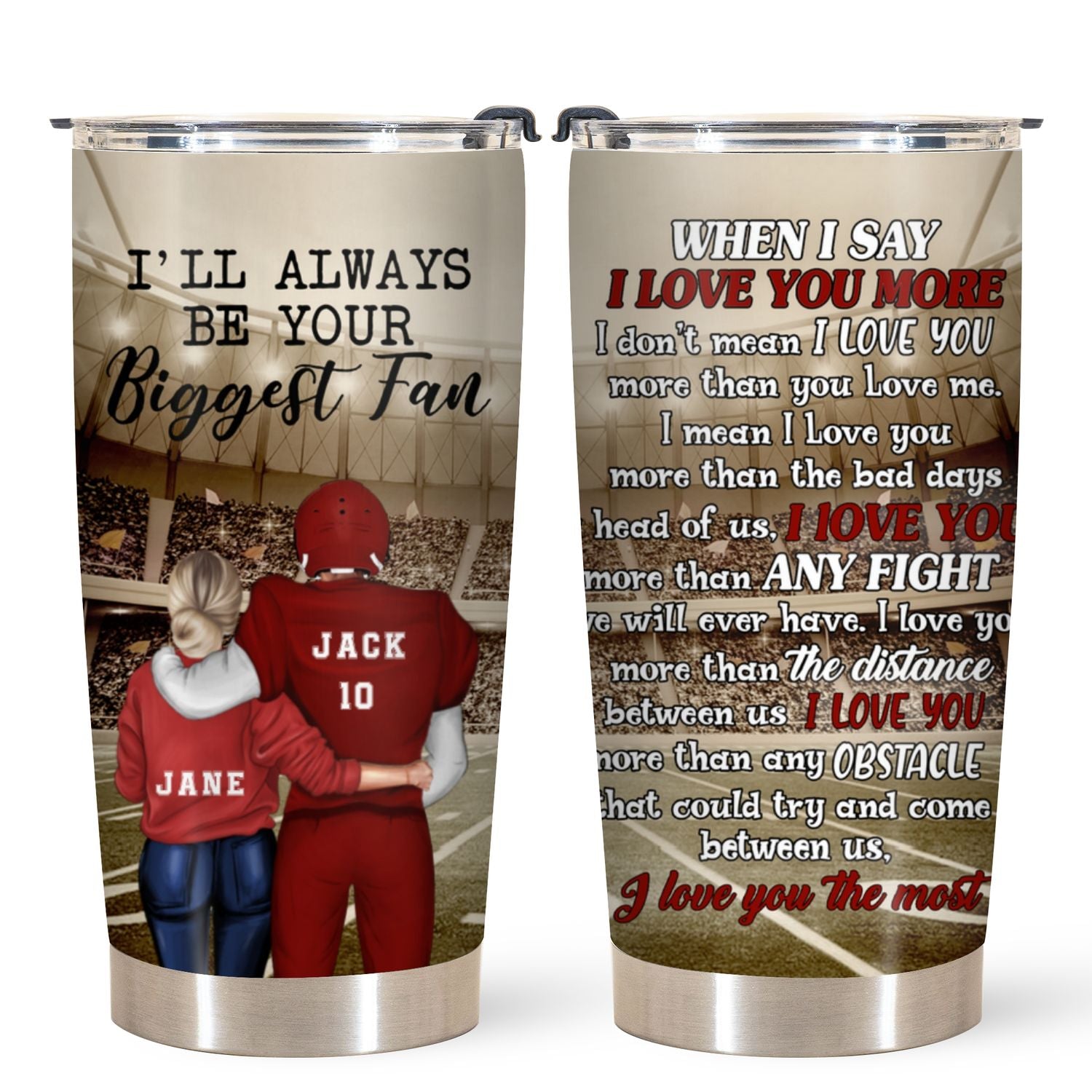 Personalized Tumbler - Gift for Football Lovers - Be Your Biggest Fan