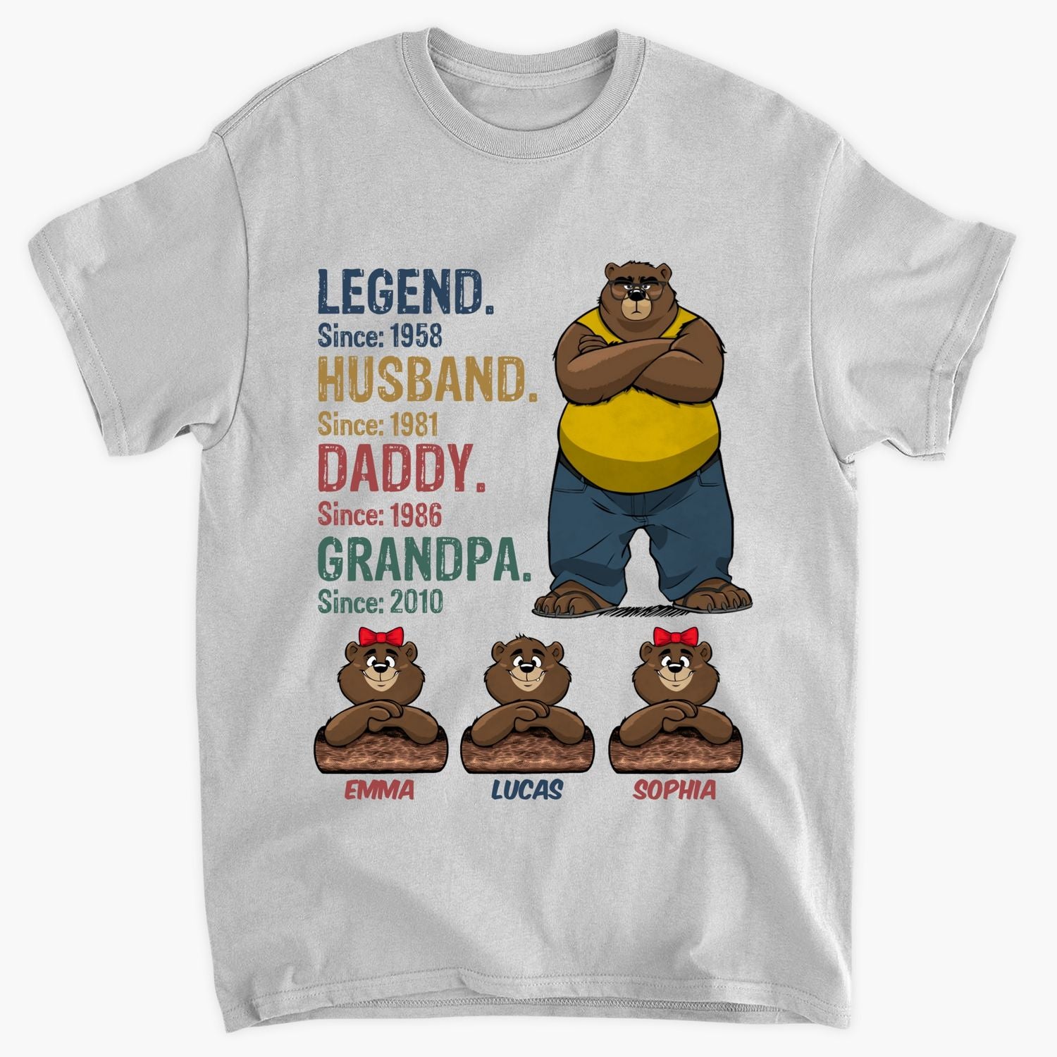 Personalized T-shirt - Gift For Grandpa - Legend Bear Papa