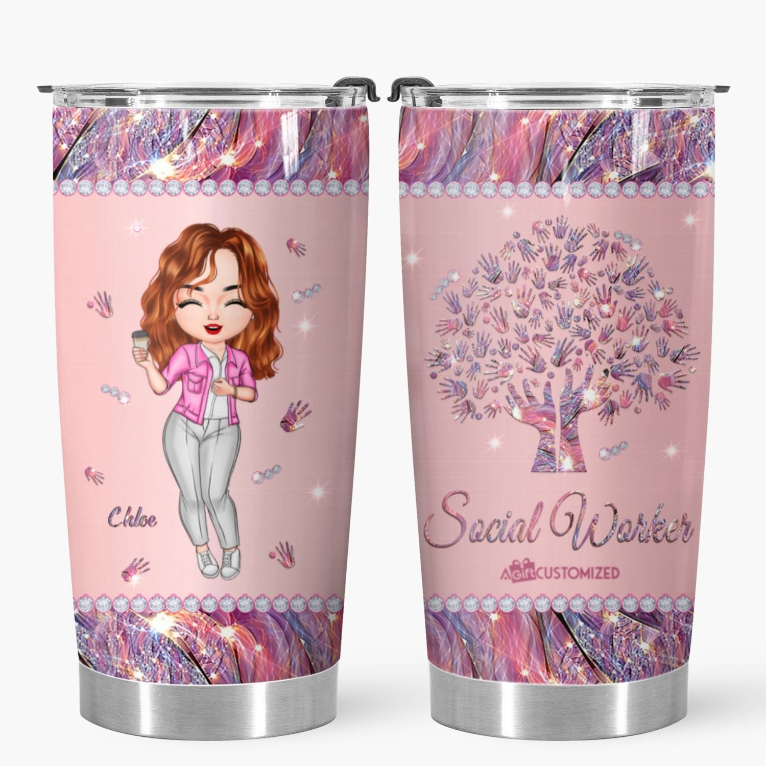 Personalized Tumbler - Gift For Social Worker - Being A Social Worker