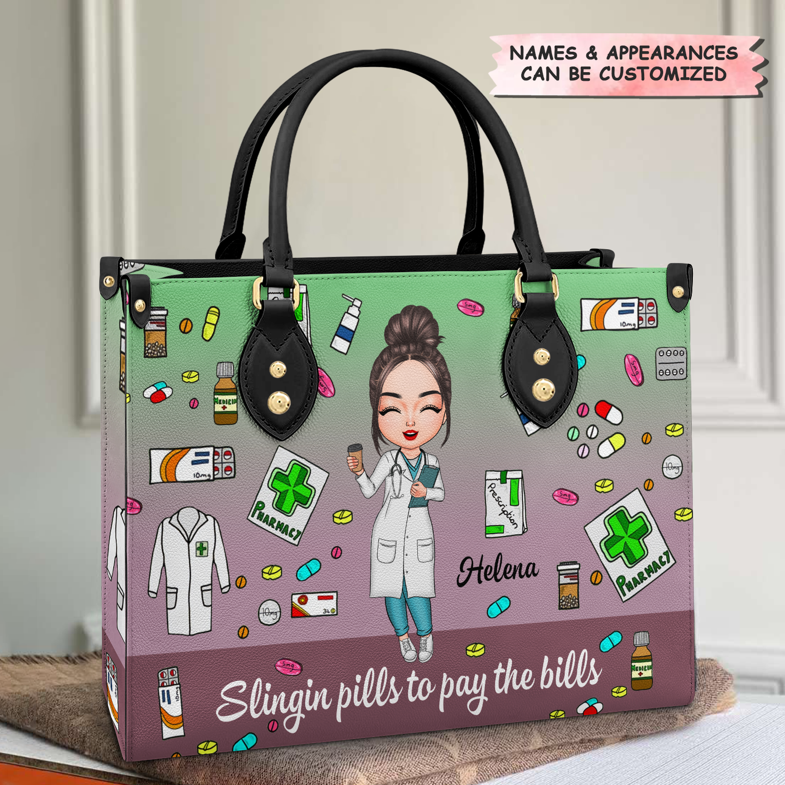 Personalized Leather Bag - Gift For Pharmacist - Busy Doing Pharmacist Stuff