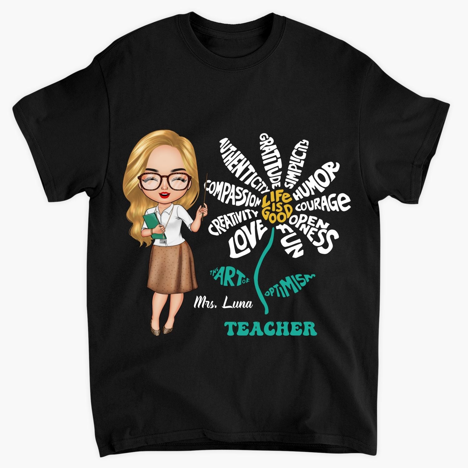 Personalized T-Shirt - Gift For Teacher - Life Is Good