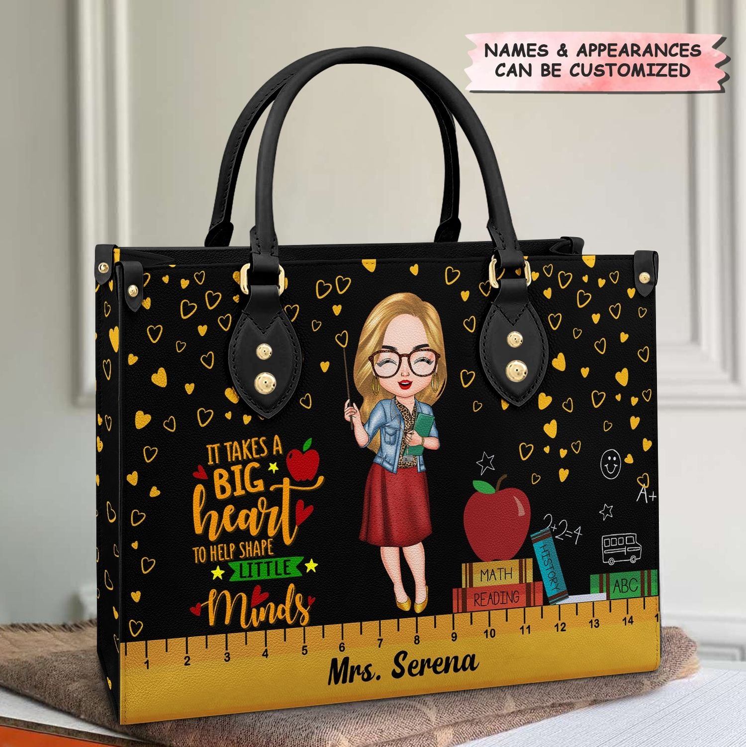 Cartoon Leather Bag, Personalized Leather Bag, Mother's Day Gift For Her