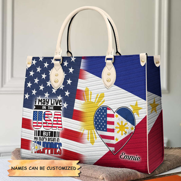 Personalized Leather Bag Gift For Family Members I May Live In