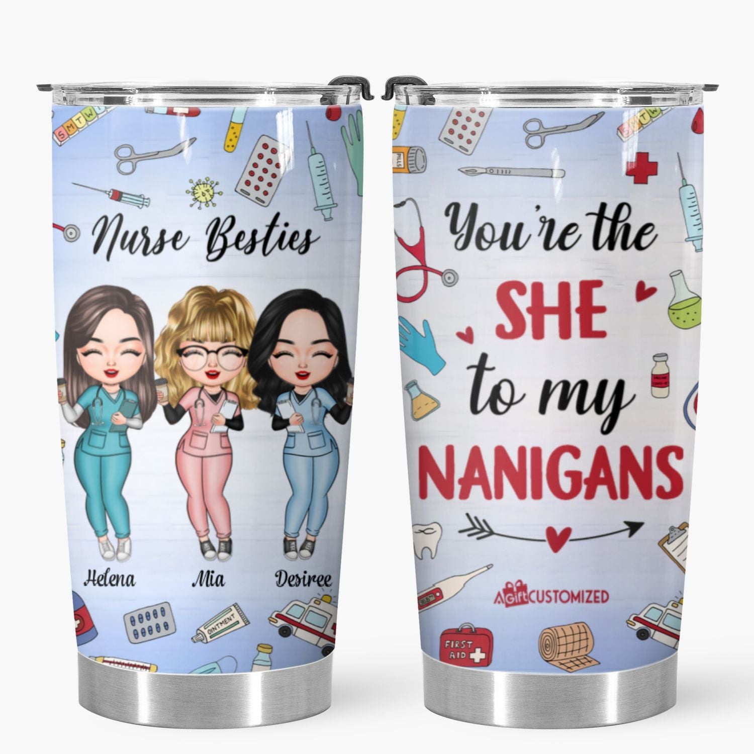 Personalized Tumbler - Gift For Nurse - She To My Nanigans